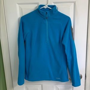 Bright blue women’s Eddie Bauer half zip size S